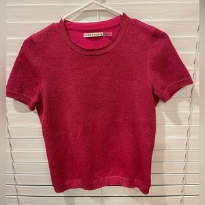 Alice and Olivia fuchsia metallic sweater
